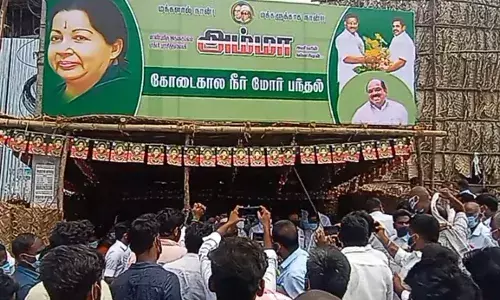 பெரம்பலூரில் அதிமுகவினர் சார்பில் தண்ணீர் பந்தல்