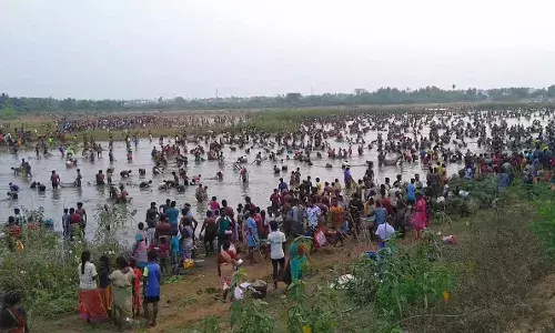 பொன்னமராவதி அருகே பி.உசிலம்பட்டி கிராமத்தில் மீன் பிடி திருவிழா