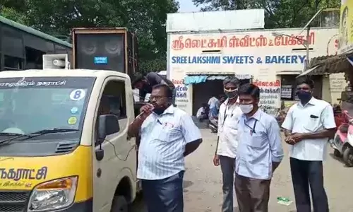 அம்பை நகராட்சி நடத்திய கொரோனா விழிப்புணர்வு பிரசாரம்