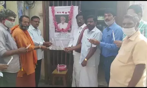 ட்ராபிக் ராமசாமிக்கு மயிலாடுதுறையில் பொதுத் தொழிலாளர்கள் சங்கம் அஞ்சலி