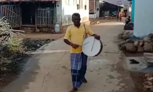 தண்டோரா  மூலம் ஊரடங்கு பற்றிய விழிப்புணர்வு