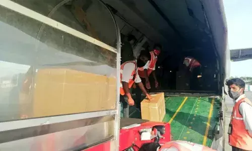 வெளிநாடுகளிலிருந்து  மருத்துவ உபகரணங்கள் சென்னை விமான நிலையம் வந்தன!