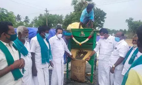 கீரனூர் அருகில்  இன்று அரசின் நேரடி நெல் கொள்முதல் நிலையம் திறப்பு