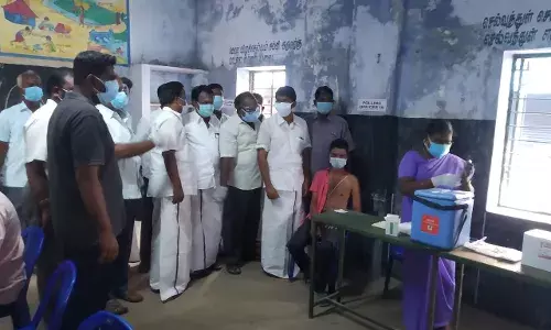 கலவையில் கொரோனா தடுப்பூசி முகாமை எம்எல்ஏ தொடங்கி வைத்தார்