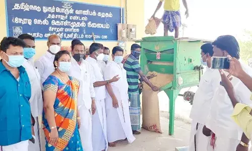 சோழன் மாளிகையில் நேரடி நெல் கொள்முதல் நிலையத்தை எம்எல்ஏ தொடங்கி வைத்தார்