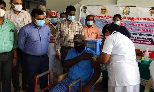 திருப்பத்தூரில் மாற்றுத்திறனாளிகளுக்கான கொரோனா தடுப்பூசி முகாம்