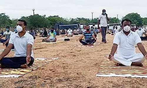 திருவண்ணாமலையில் காவலர்களுக்கு யோகா பயிற்சி