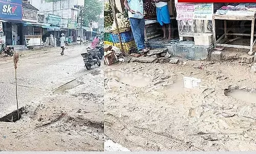 சேத்துப்பட்டு வந்தவாசி சாலையில் திடீர் பள்ளம்