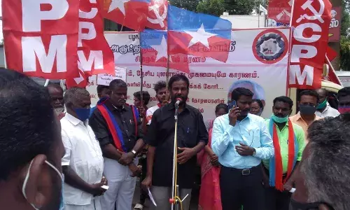 ஸ்டான் சுவாமி சிறைக்காவல் மரணம் தொடர்பாக சிபிஎம் திண்டிவனத்தில் ஆர்ப்பாட்டம்