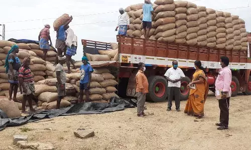 அரசின் நேரடி நெல் கொள்முதல் நிலையங்களை ஆய்வுசெய்த வருவாய் துறை
