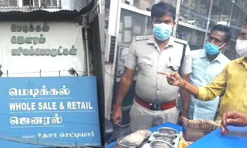 பெரியகுளத்தில் மருந்துக் கடையில் ஒரு லட்சத்து 70 ஆயிரம் திருடு போனது