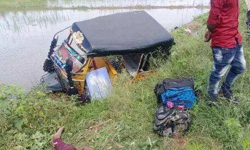 ஜோலார்பேட்டை அருகே ஆட்டோ கவிழ்ந்து விபத்து ஒருவர் உயிரிழப்பு