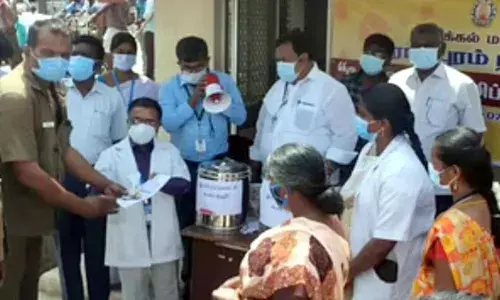 இராசிபுரத்தில் கொரோனா விழிப்புணர்வு  பிரச்சாரம்; கபசுரக் குடிநீர் வழங்கல்