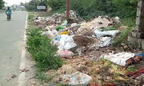 குமாரபாளையம் அருகே சாலையில் குப்பை, கோழிக்கழிவுகள்: சுகாதார சீர்கேடு அவலம்