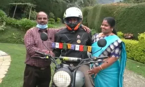 நீலகிரி டூ லடாக் வரை விழிப்புணர்வு ஏற்படுத்தி திரும்பிய இளைஞர்