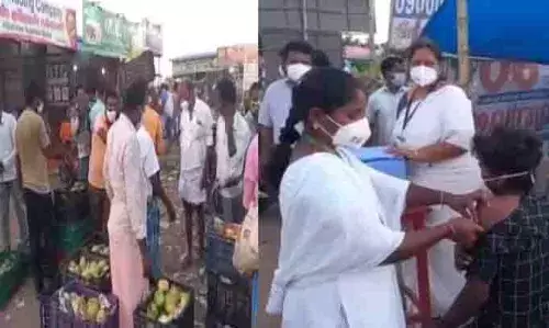 காய்கறி சந்தையில் தடுப்பூசி போடாமல் வியாபாரம் செய்தால் நடவடிக்கை: ஆரணி நகராட்சி