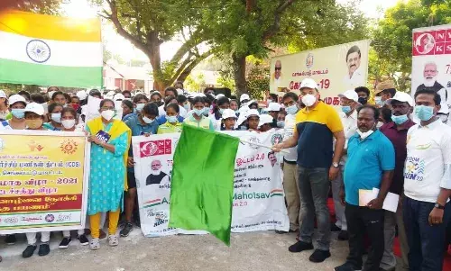 சுதந்திரதின பவளவிழா மராத்தான் போட்டி: பள்ளி, கல்லூரி மாணவர்கள் ஆர்வமுடன் பங்கேற்பு