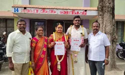 மணக்காேலத்தில் ரத்த தானம்: மருத்துவ தம்பதிகள் விழிப்புணர்வு