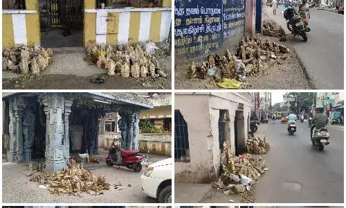 சாலையோரம் குவிந்த விநாயகர் சிலைகள்,  அலட்சியம் காட்டும்  மாவட்ட நிர்வாகம் சாலையோரம் குவிந்த விநாயகர் சிலைகள்,  அலட்சியம் காட்டும்  மாவட்ட நிர்வாகம்