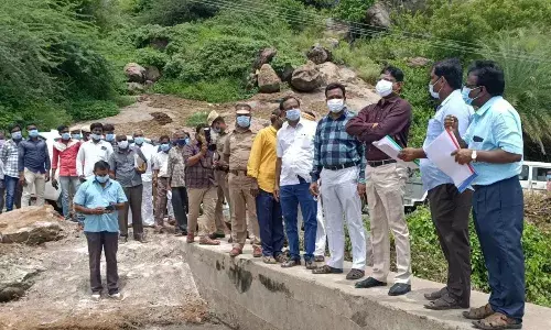 போளூர் பெரிய ஏரியை மாவட்ட ஆட்சித்தலைவர் முருகேஷ் ஆய்வு