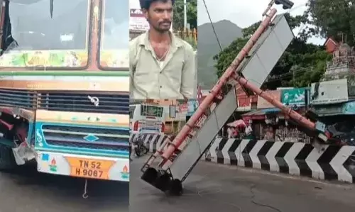 கூகுள் மேப்பை பார்த்துக் கொண்டே  சாலையை பார்க்காத டிரைவர்