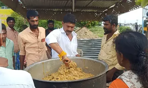 திருமங்கலம் அருகே கருப்பசாமி கோவில் விழாவில் பக்தர்களுக்கு பிரியாணி