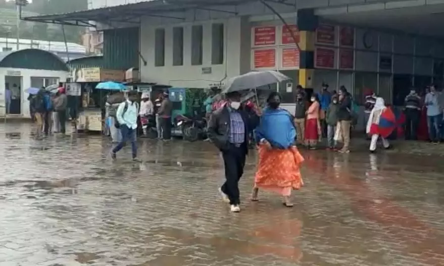 கூடலூரில் சாரல் மழை, கடுங்குளிர்: பொதுமக்கள் இயல்பு வாழ்க்கை பாதிப்பு கூடலூரில் சாரல் மழை, கடுங்குளிர்: பொதுமக்கள் இயல்பு வாழ்க்கை பாதிப்பு