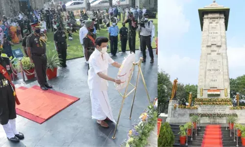 போர் நினைவு சின்னத்தில் மலரஞ்சலி மரியாதை செலுத்தினார் முதல்வர் ஸ்டாலின் போர் நினைவு சின்னத்தில் மலரஞ்சலி மரியாதை செலுத்தினார் முதல்வர் ஸ்டாலின்