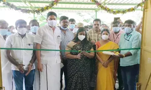 குமாரபாளையம் அருகே நெல் கொள்முதல் மையம் துவக்கி வைத்த கலெக்டர்