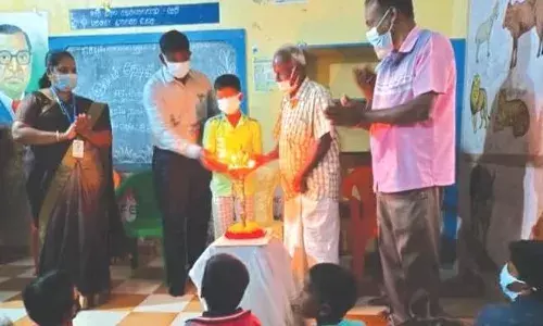 போளூர் ஒன்றியத்தில் இல்லம் தேடி கல்வி மையம்  துவக்கி வைப்பு