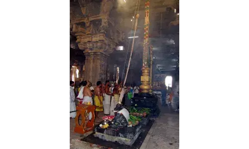 திருவானைக்காவல்  அகிலாண்டேவரி கோவில் பிரம்மோற்சவ விழா கொடியேற்றம்