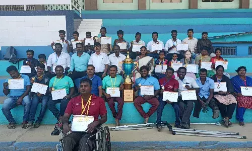 மாற்றுத்திறனாளிகளுக்கான மாநில அளவிலான தடகளப் போட்டி: சேலம் அணி  சாதனை மாற்றுத்திறனாளிகளுக்கான மாநில அளவிலான தடகளப் போட்டி: சேலம் அணி  சாதனை