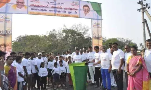 ஆற்காட்டில் சுதந்திரதின மாரத்தான் ஓட்டம்