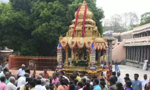 தமிழ் புத்தாண்டை முன்னிட்டு தங்க ரதத்தில் எழுந்தருளிய அண்ணாமலையார்