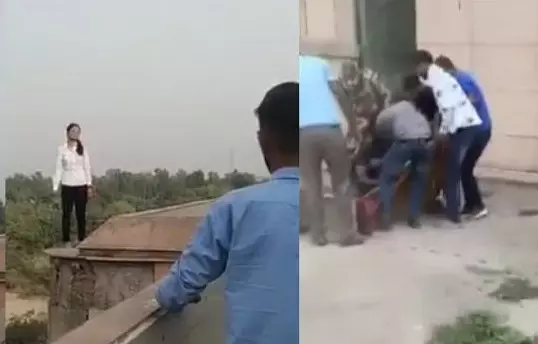 டெல்லியில் ரயில் நிலைய கட்டடத்தில் தற்கொலையில் ஈடுபடமுயன்ற இளம்பெண் டெல்லியில் ரயில் நிலைய கட்டடத்தில் தற்கொலையில் ஈடுபடமுயன்ற இளம்பெண்