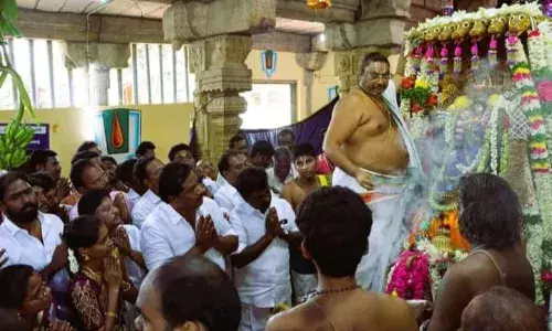 கள்ளழகரை சேஷ வாகனத்தில், வழிபட்ட அமைச்சர்: