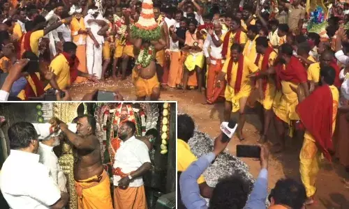 பாடியநல்லூர் அங்காள ஈஸ்வரி கோவில் விழாவில் தீ மிதித்த பக்தர்கள்