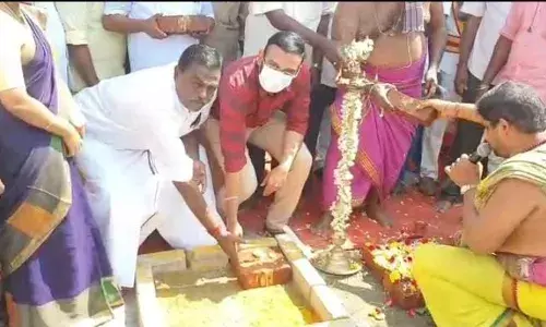 நாகையில் ரூ.12 கோடி பிரதான  மழைநீர் வடிகால் கட்டுமான பணிக்கு பூமி பூஜை