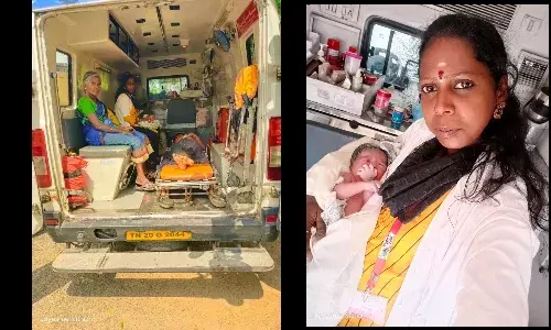 டி.என்.பாளையம் அருகே  108 ஆம்புலன்ஸில் பெண்ணுக்கு குவா குவா