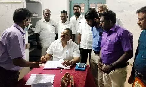 நகரி திண்டிவனம் புதிய ரயில்வே பாதை திட்டப்பணி: விஷ்ணுபிரசாத் எம்பி ஆய்வு