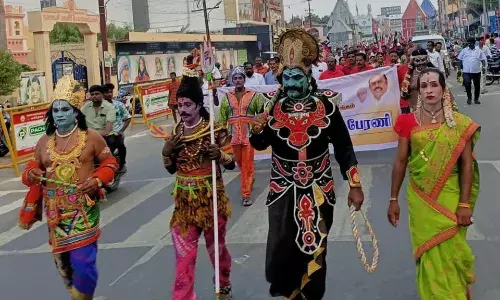 திருவண்ணாமலை: தொழிலாளர் முன்னேற்ற சங்கம் சார்பில் மே தின ஊர்வலம்