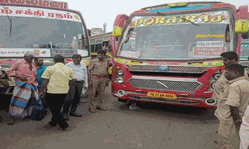 ஆரணியில் 85 பேருந்துகளில் ஏர்ஹாரன் பறிமுதல்: போக்குவரத்து அதிகாரிகள் அதிரடி