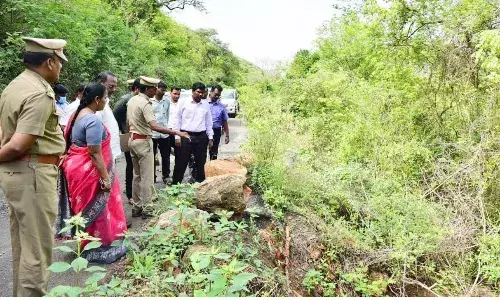 பச்சமலை சாலையை சீரமைக்க திருச்சி மாவட்ட ஆட்சியர் பிரதீப் குமார் ஆய்வு