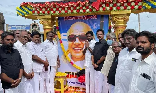 கலைஞர் 4ம்ஆண்டு நினைவு நாளை முன்னிட்டு ஜெயங்கொண்டம் எம்எல்ஏ மலரஞ்சலி