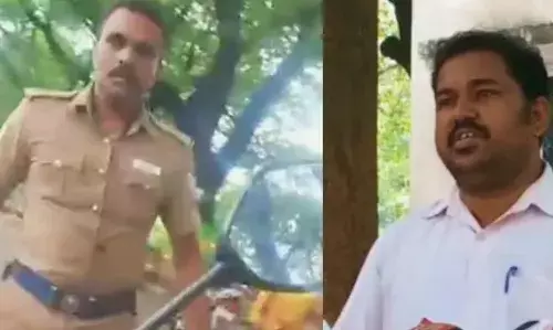 ஹெல்மெட் அணியாமல் சென்ற காவலர்; அட்வைஸ் செய்தவருக்கு அர்ச்சனை