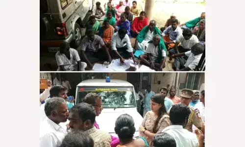 போலி பட்டா மூலம்   ஆக்கிரமித்த   நிலத்தை மீட்டு தரக்கோரி விவசாயி போராட்டம்