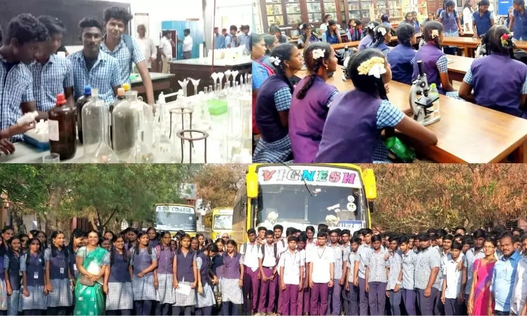 நான் முதல்வன் திட்டம்: கல்லூரிகளுக்கு களப் பயணம் மேற்கொண்ட பள்ளி மாணவர்கள் நான் முதல்வன் திட்டம்: கல்லூரிகளுக்கு களப் பயணம் மேற்கொண்ட பள்ளி மாணவர்கள்