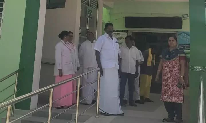 குமாரபாளையம் அரசு மருத்துவமனையில் உட்கட்டமைப்பு குறித்து ஆய்வு குமாரபாளையம் அரசு மருத்துவமனையில் உட்கட்டமைப்பு குறித்து ஆய்வு