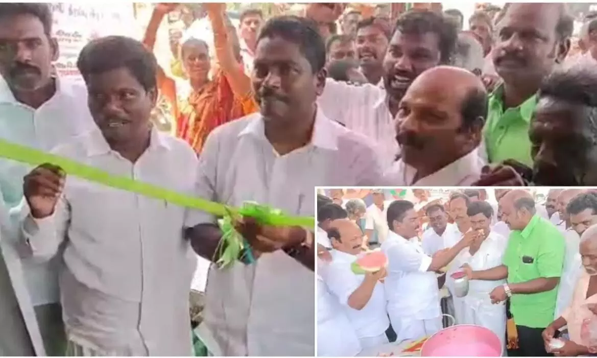 தாமரைப்பாக்கத்தில் நீர் மோர் பந்தல்: அதிமுக முன்னாள் அமைச்சர் திறப்பு தாமரைப்பாக்கத்தில் நீர் மோர் பந்தல்: அதிமுக முன்னாள் அமைச்சர் திறப்பு