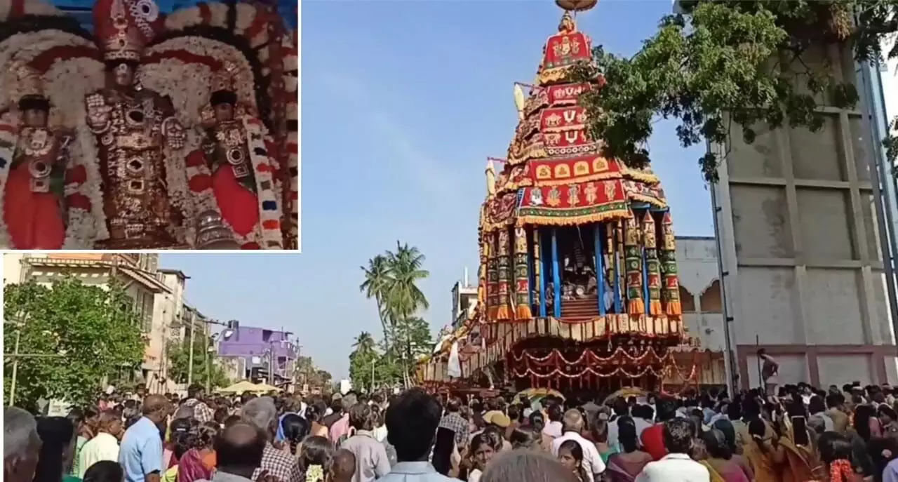 மீஞ்சூர் வரதராஜ பெருமாள் கோவில் தேரோட்டம் மீஞ்சூர் வரதராஜ பெருமாள் கோவில் தேரோட்டம்